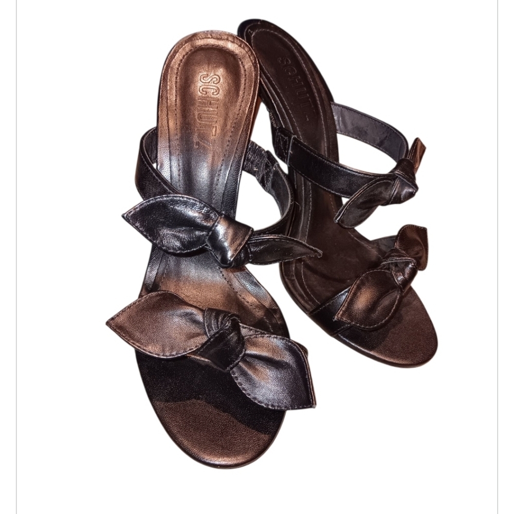 SCHUTZ Black Bow Sandals